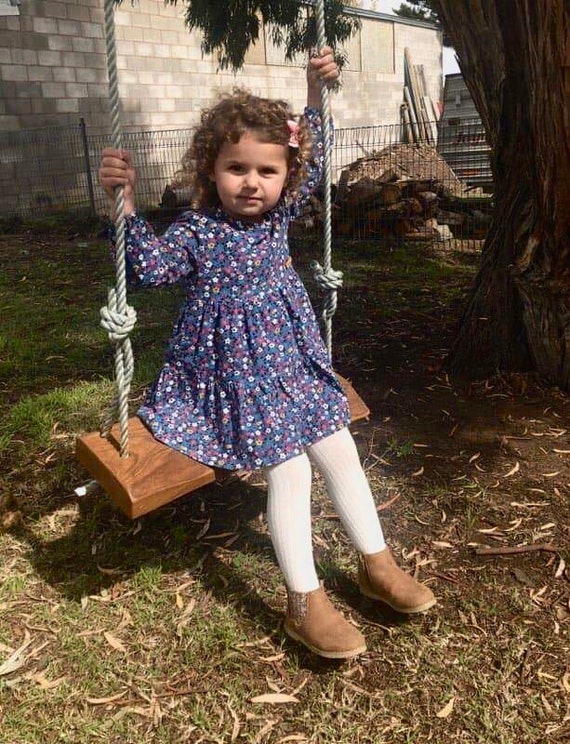 navy blue dress for baby girl Needlecord Shirt Dress for Girl / Girl's Winter Dress / OFFON Clothing main image 1