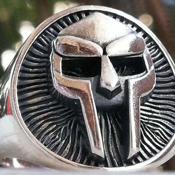 Solid Sterling Silver 925 MF DOOM Gladiator MASK Handmade 3D Ring