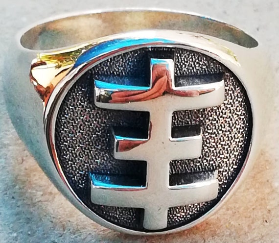 Solid Sterling Silver 925 Psychic Cross TOPY Triple Cross