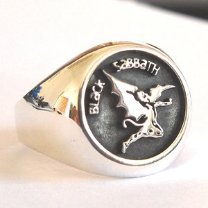 Solid Sterling Silver 925 Black Sabbath Ozzy Osbourne handmade Ring imagen 3