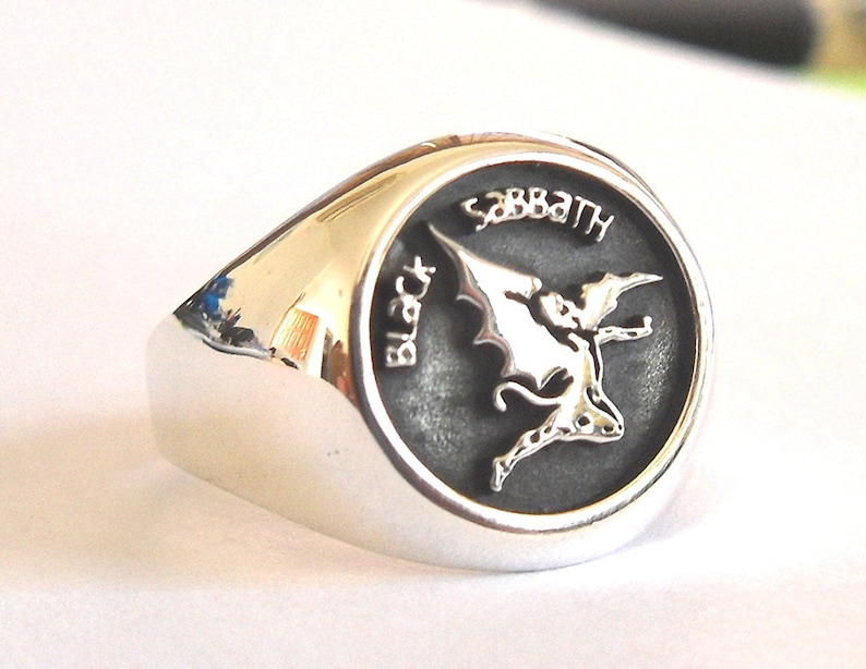 Solid Sterling Silver 925 Black Sabbath Ozzy Osbourne handmade Ring imagen 3