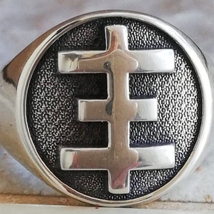 Solid Sterling Silver 925 Psychic Cross TOPY Triple Cross Psychick Youth Handmade 3D Ring