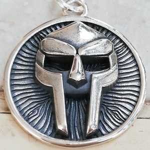 Solid Sterling Silver 925 MF DOOM Gladiator MASK Handmade 3D Pendant