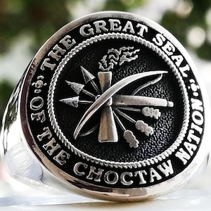 Massiver Sterling Silber 925 Choktaw Nation Siegelring Handgemachter 3D Ring