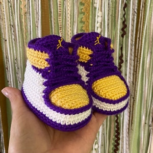 Baby Basketball Sneakers / Booties LA Special 3-6 months. Personalization Available Upon Consultation