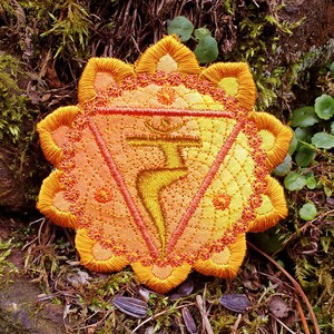 Solar Plexus Manipura 3rd Chakra Sunny Spiritual Yogic Embroidered sew/iron-on patch - Hippy Spiritual Embroidered Patches