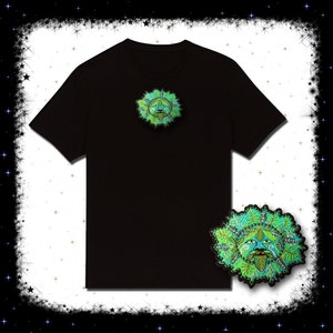 Greenman Embroidered Unisex Black T-shirt - Hippy Spiritual Pagan, Druid, Wicca, Earth Spirit, Green Man of the Woods, 100% Cotton Tee