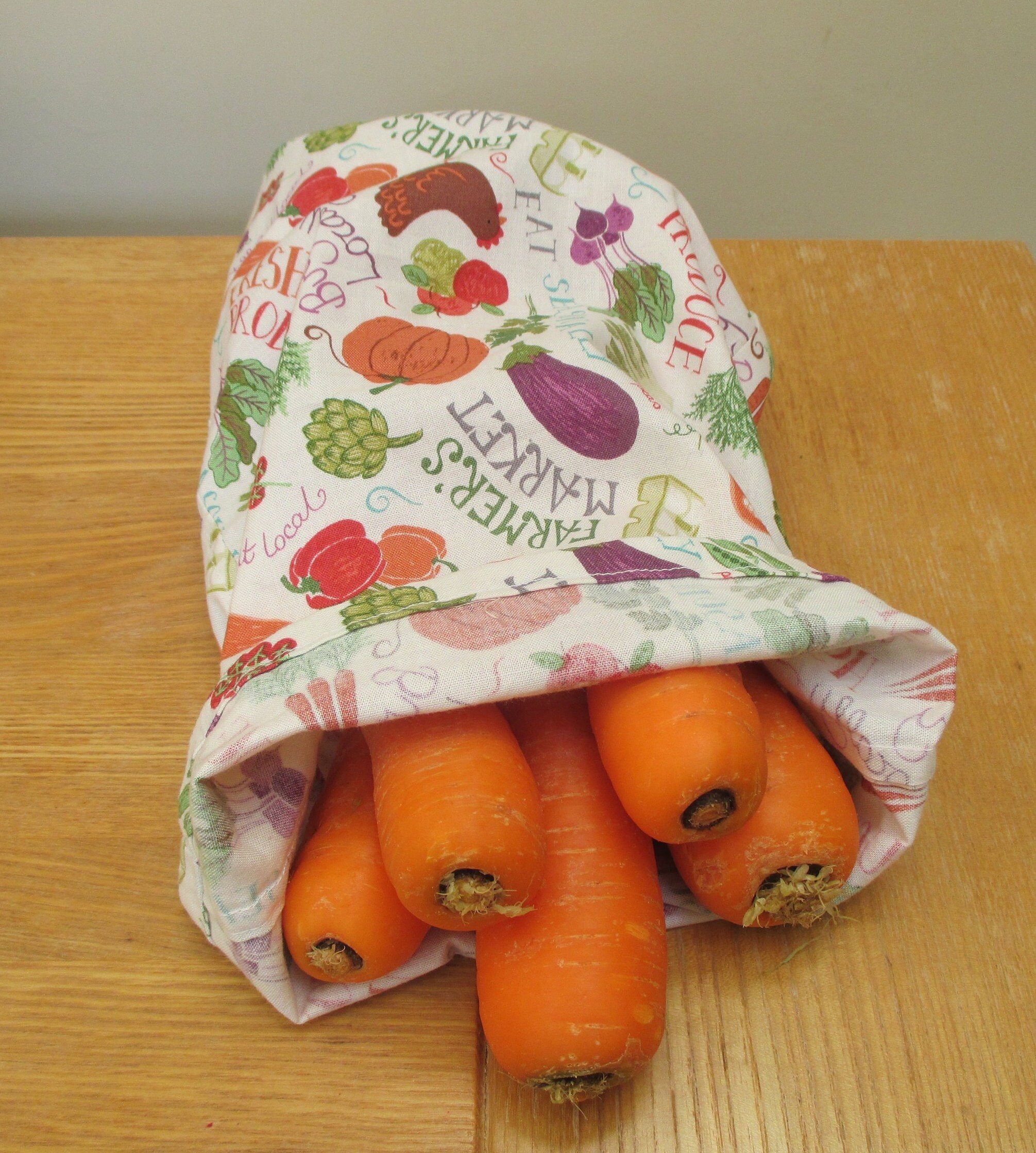 Cotton produce bags.Drawstring.Vegetable fabric. Eco friendly Etsy
