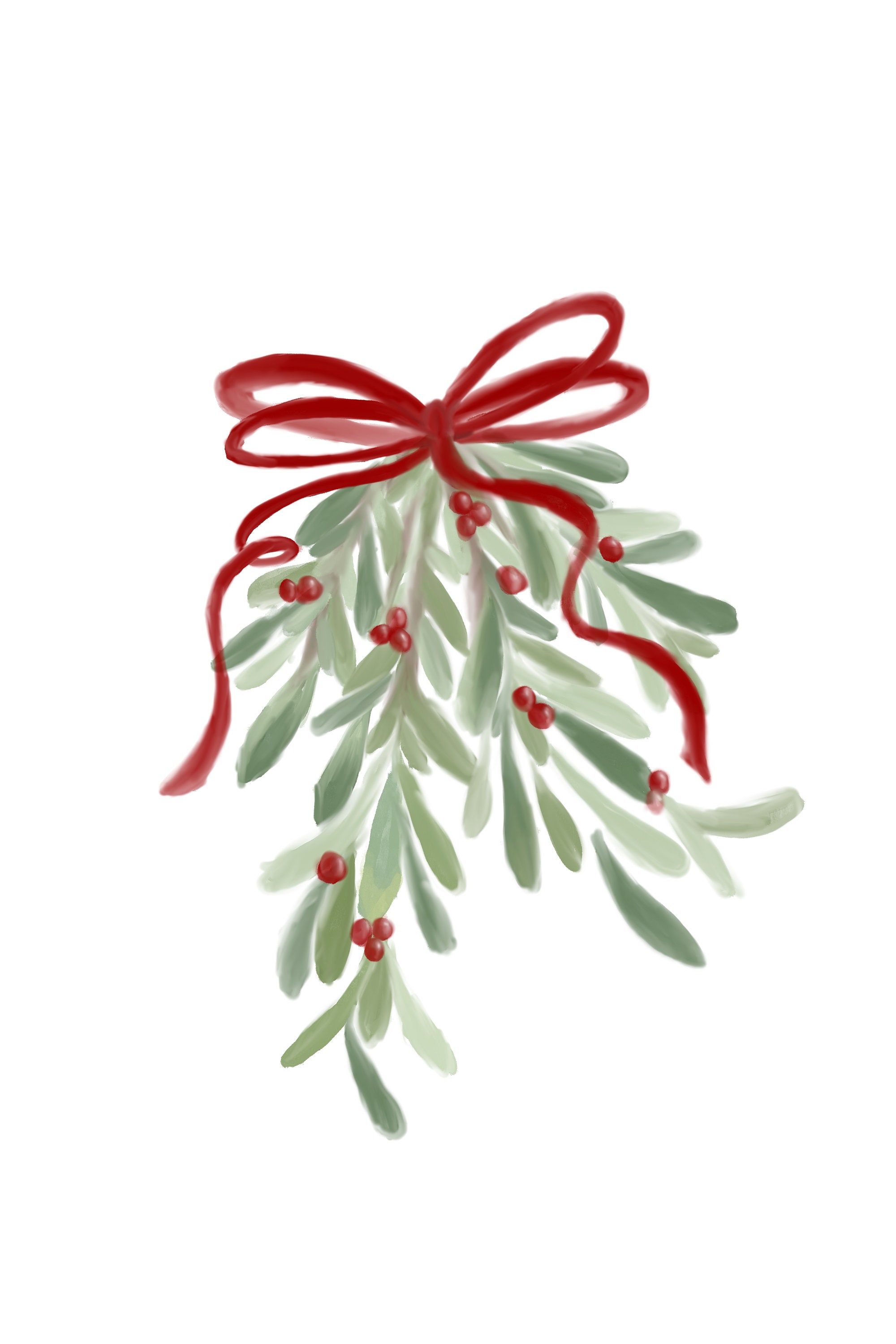 Mistletoe Printable Christmas Print Abstract printable wall Etsy