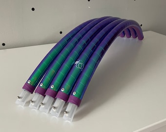 Electric purple 5 sectional travel hula hoop HDPE or POLYPRO