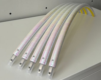 White morph 5 sectional travel hula hoop HDPE or POLYPRO