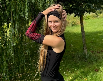 Short Firesafe arm sleeves and crossed headband | fire show accessories | fire hoop
