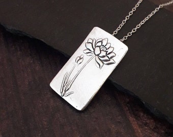 Lotus Blume - handgemachte Silberkette mit Anhänger