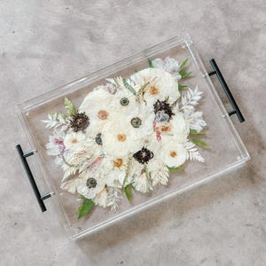 Bouquet Preservation DEPOSIT | Preserved Wedding Bouquet | Resin Serving Tray | Bridal Bouquet Preservation | Pressed Flower Coasters