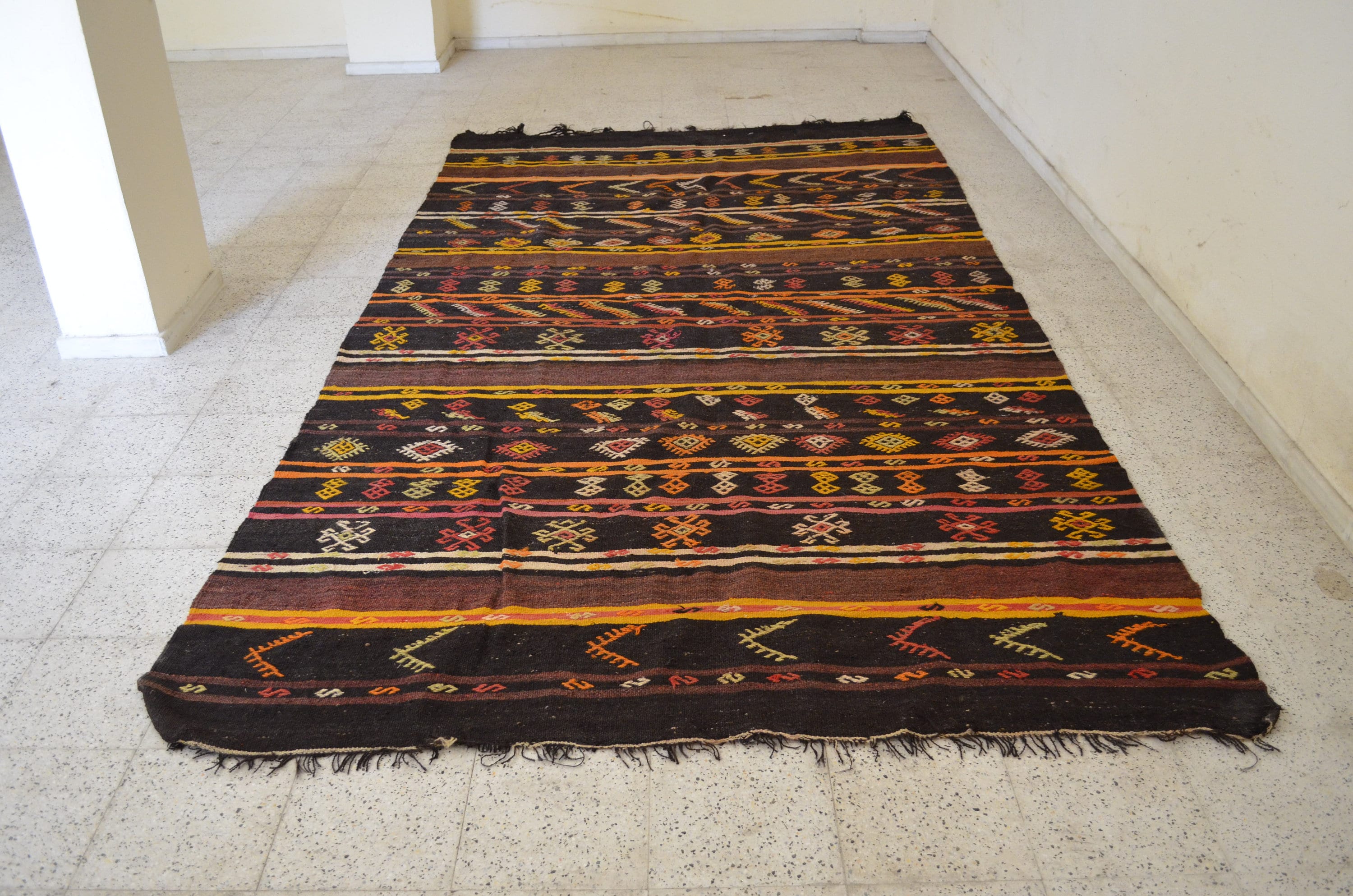 Vintage Rug, Multi Color Kilim Rug, Turkish Rug, Bohemian Rug Free