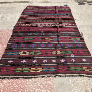Vintage Turkish Rug , 4.7 x 8.9 ft , Anatolian Rug , Antique Turkish Rug , Handmade Rug , Large Vintage Rug , Turkish Kilim Rug KIL214