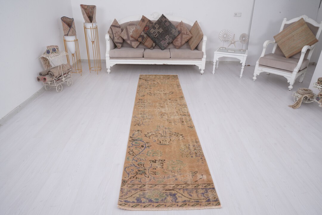 2x9 Runner, Turkish Runner Rug, Vintage Runner, Oushak Runner, Hallway ...
