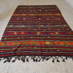 TURKISH SPECIAL RUG,5&#39;9x10&#39;5 Ft,Turkish Kilim Rug,Turkish Rug,Kilim Rug,Oversized Kilim Rug,Oushak Kilim,Wool Rug,Antique Kilim,Rug, YK150