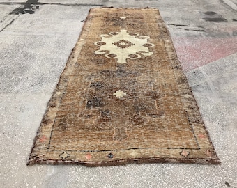 Oushak runner rug, Turkish runner rug, TURKISH RUG, Oushak runner carpet, Vintage runner rug, 5.1 x 12.8 Feet, Anatolian runner rug - MK113
