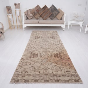 4x9 Runner, Turkish Runner Rug, 4x9 Runner Rug, Oushak Runner, Vintage Runner, Oushak Runner Rug, Natural Runner Rug, 4x9 Rug,Oushak Rug,711