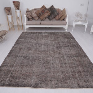 Tapis 7x9, tapis de zone vintage, tapis Oushak, tapis turc, tapis vintage, tapis en laine fait à la main, tapis de zone neutre, tapis surdimensionné, tapis de dinde, tapis 7x9, 518