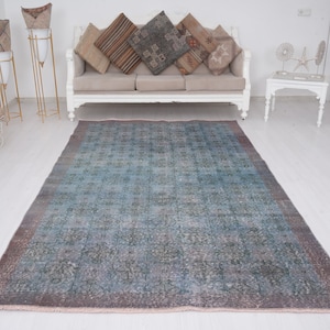 5x9 Rug, Turkish Vintage Rug,Oushak Rug 5x9,Wool Rug,5x9 Area Rug,Turkish Rug 5x9,Handmade Wool Rug,Neutral Vintage Rug,Farmhouse Carpet,297
