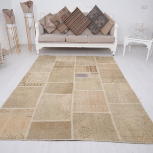 6x8 Rug, Turkish rug 6x8, Vintage Rug, Oushak Rug, Farmhouse Decor, Area Rug 6x8, Wool rug, Handwoven, Living Room Rug, Turkish Carpet, 252
