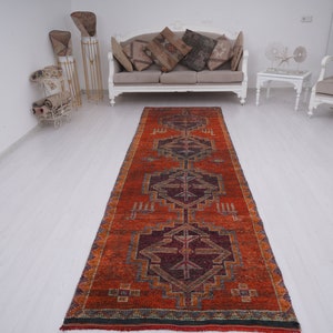 3x11 Runner, Herki Runner, Corridor Rug, Oushak Runner, Turks Runner tapijt, Runner Tapijt, Handgemaakte Runner, Turkse Rug, Vintage Runner Rug, 182