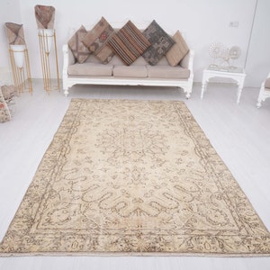 Turkish Rug, 5x9 Vintage Rug, Handmade Rug, 5x9 Area Rug, Faded Rug, Muted Rug, Home Decor Rug, Oushak Rug, Turkish Vintage Rug, 5x9 Rug,974