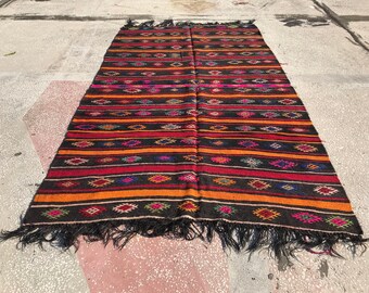 Vintage Kelim Teppich, Oversize-Kelim-Teppich, kostenloser Versand 5,9 x 10,3 ft dekorative Kilim Teppich, Boho Kelim Teppich, gestreiften Teppich, Wollteppich, KIL218