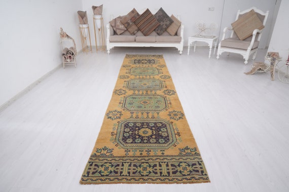 3x12 Runner Rug, Vintage Runner Rug, Turkish Runner 3x12, Faded Rug, 3x12 Oushak Runner,Anatolian Runner,Natural Runner,Vintage Rug 3x12,691