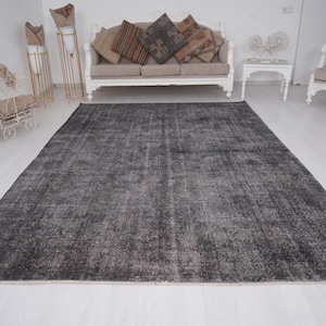 Tapis 7 x 9, neutre vintage, tapis turc 7 x 9, tapis Oushak, tapis décoration d&#39;intérieur, tapis 7 x 9, tapis anatolien, tapis surdimensionné, tapis turc,