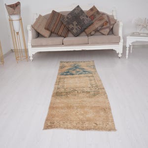 2x6 Runner, Vintage Runner 2x6, Turkish Rug, Oushak Rug, Vintage rug, Oushak Runner Rug, 2x6 Turkish Runner, Oushak Runner, Hallway Rug,1078