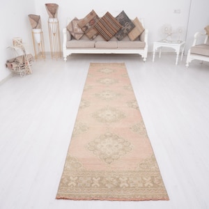 2x12 Runner Rug, Turkish Runner Rug, Long Runner, Vintage Runner Rug, Runner Rug Oushak, Handmade Rug,2x12 Wool Rug,Kitchen Runner Rug,131