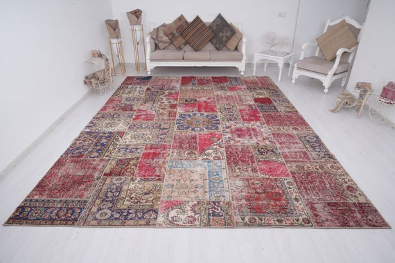 9x12 Rug,Oversize Rug 9x12,Neutral Rug,Large Turkish Rug,Oversize Oushak Rug,Vintage Rug 9x12,Large Area Rug,Muted Rug,Large Wool Rug,302