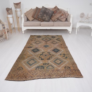 4x7, Rug, Vintage Rug, Oushak Rug, 4x7 Rug, Turkish Area Rug, Faded Rug, 4x7 Vintage Rug,4x7 Oushak Rug,Handmade Wool Rug,Anatolian Rug,48