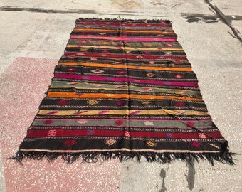6.4x10.5 ft Turkish Oushak Kilim Rug,Embroidery Kilim Rug,Anatolian Kilim Rug,Area Kilim Rug, Kurdish Kilim Rug, Rugs, Vintage Kilim KIL232