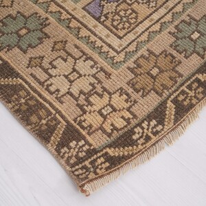5x7 rug, faded turkish rug, anatolian area rug, 5x7 muted rug, vintage rug 5x7, antique oushak rug,neutral rug,handknotted rug,wool rug,147 image 8