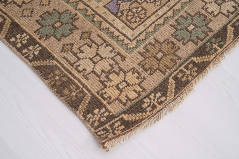 5x7 rug, faded turkish rug, anatolian area rug, 5x7 muted rug, vintage rug 5x7, antique oushak rug,neutral rug,handknotted rug,wool rug,147 image 8