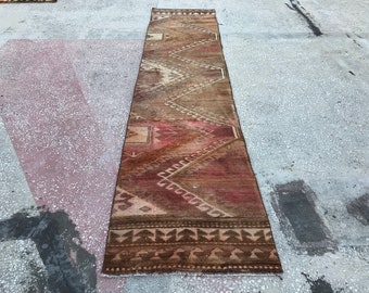 Oushak Runner Rug Runner, 2.5x11.4, FREE SHIPPING, Turkish Runner Rug, Boho Runner Rug, Hallway Runner, Vintage Runner Rug, Carpet DK566