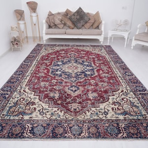 8x11 rug, oversize rug, large turkish rug, oversize vintage rug, oushak rug, antique rug, neutral area rug,turkish rug 8x11,handmade rug,800