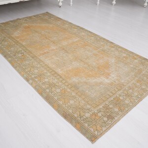 4x6 Rug, faded turkish rug, unique area rug, 4x6 turkish rug, vintage rug 4x6, muted oushak rug, neutral rug,decorative rug,bohemian rug,08 image 3