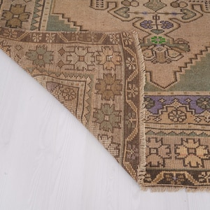5x7 rug, faded turkish rug, anatolian area rug, 5x7 muted rug, vintage rug 5x7, antique oushak rug,neutral rug,handknotted rug,wool rug,147 image 12