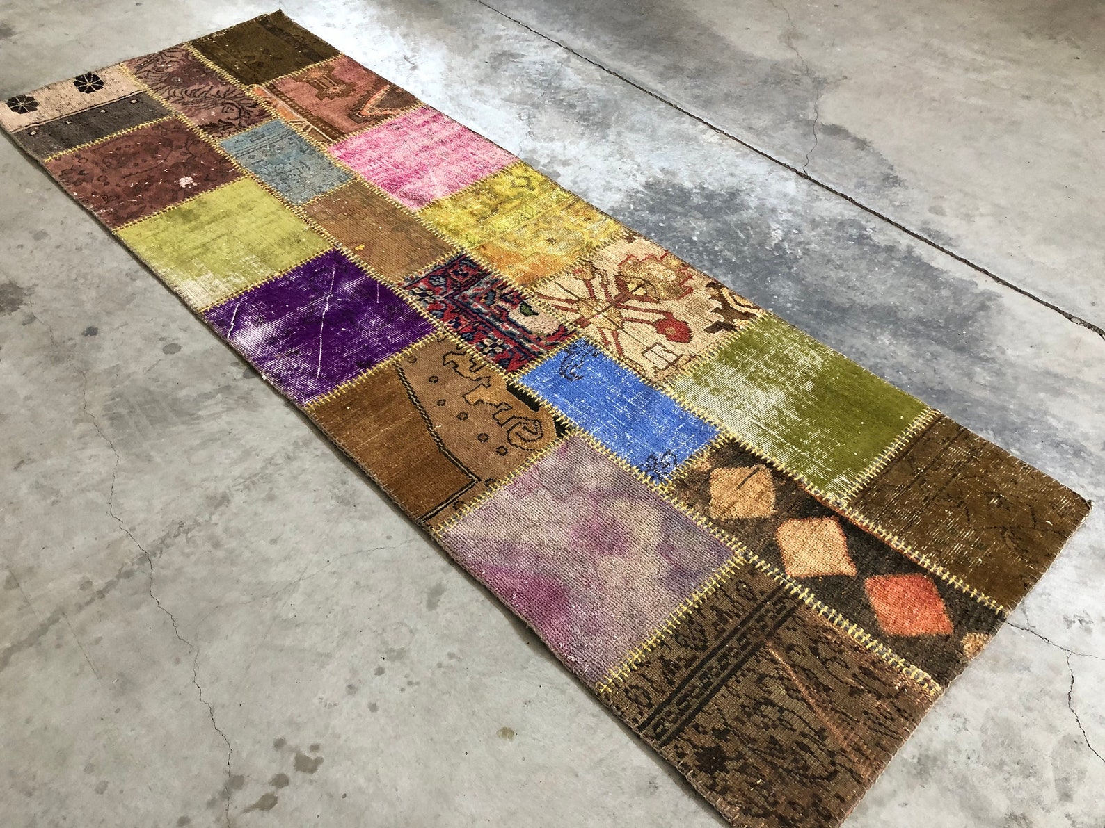 Patchwork Rug, Runner Carpet, Turkey Rug Runner 3.0 X 8.9 Ft Oushak Rug ...