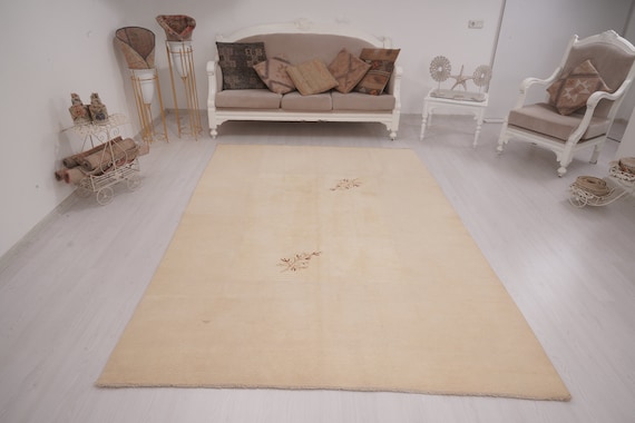6x9 Rug, Neutral Rug, Turkish Rug 6x9, Vintage Rug, Handmade Area Rug, Faded Rug, Livingroom Rug, Muted Oushak Rug, Turkish Vintage Rug, 329