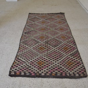 Turkish Kilim Rug, area rug, 3.7&quot;x8.7&quot;, kilim rug, Vintage Turkish kilim, Oushak rug, vintage rug, bohemian, Turkish rug, rugs, YK101