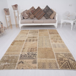 Turkish Rug 6x8, Vintage Rug 6x8, Oushak Rug, 6x8 Area Rug, Living Room Rug, Handmade Rug 6x8, Wool Rugs, Turkish Carpet, Turkey Rug, 317