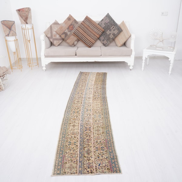 2x8 Rug runner, Natural runner, Oushak runner rug, Antique runner, Vintage runner rug, Turkish runner rug,Anatolian runner,runner carpet,360