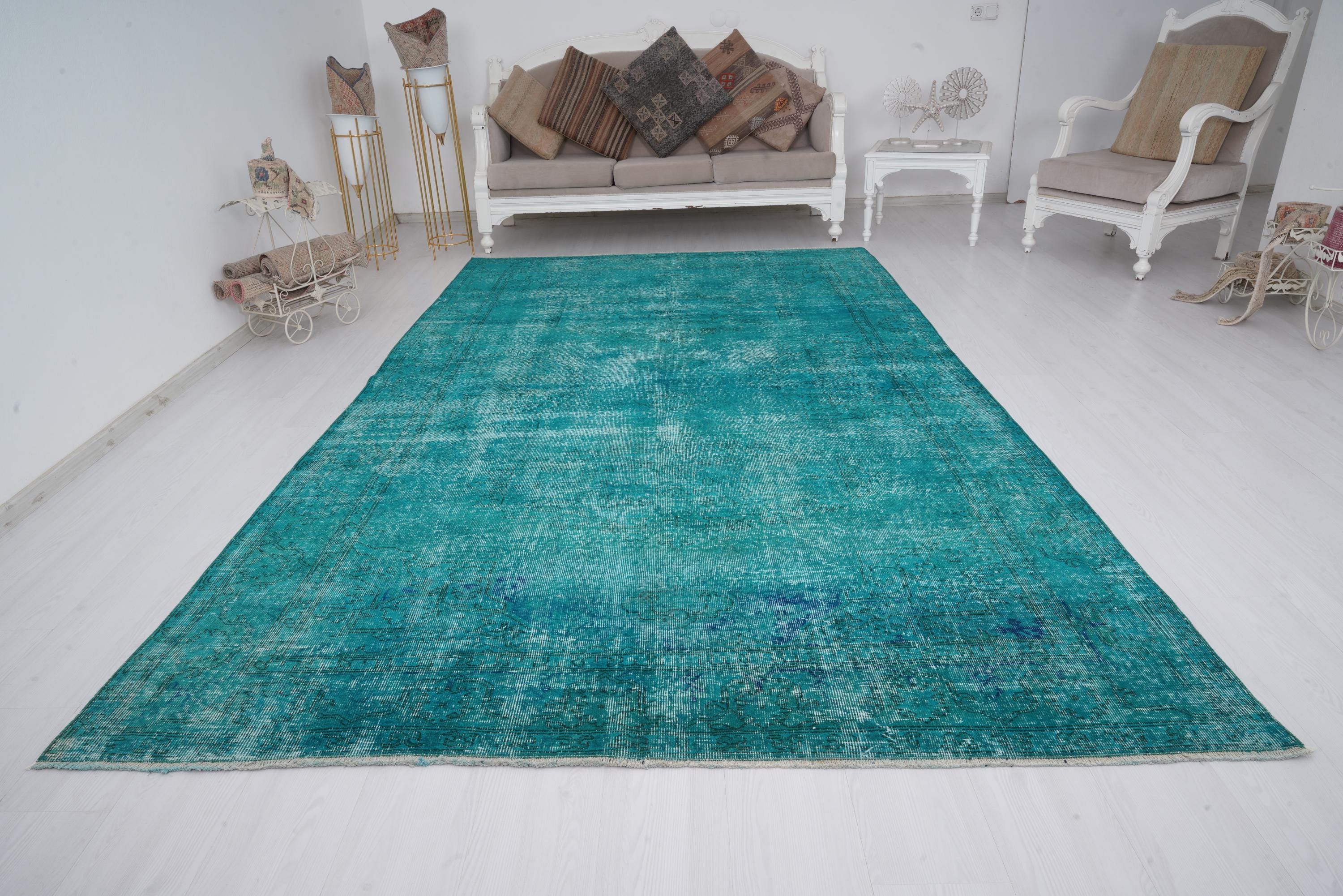 Oushak Rug, Neutral Rug, Faded Rug, Natural Turkish Rug, 7x11