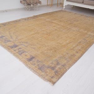 6x9 Rug, Decor rug, turkish area rug, vintage rug, oushak rug 6x9, handcraft rug,handmade wool rug,vintage area rug,anatolian turkey rug,211 image 2